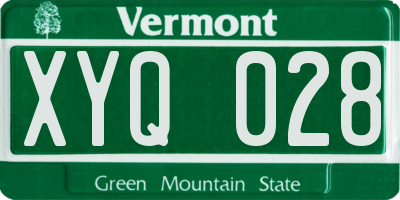 VT license plate XYQ028