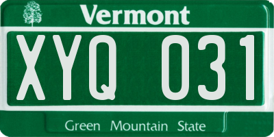 VT license plate XYQ031