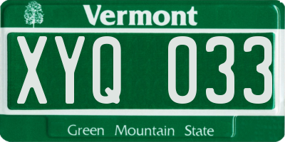 VT license plate XYQ033