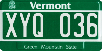 VT license plate XYQ036