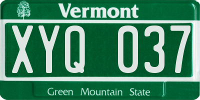 VT license plate XYQ037