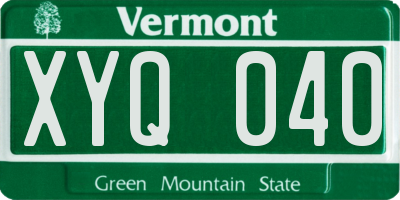 VT license plate XYQ040
