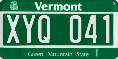 VT license plate XYQ041