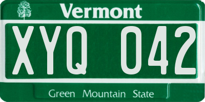 VT license plate XYQ042