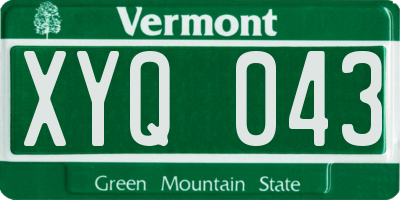 VT license plate XYQ043