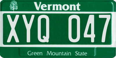 VT license plate XYQ047