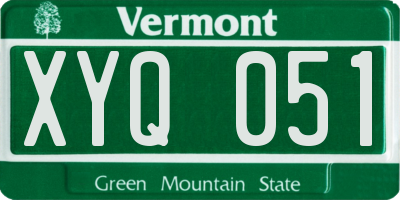 VT license plate XYQ051
