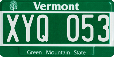 VT license plate XYQ053