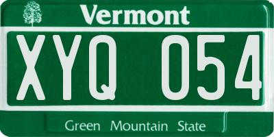 VT license plate XYQ054