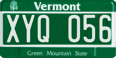 VT license plate XYQ056