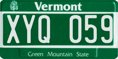 VT license plate XYQ059