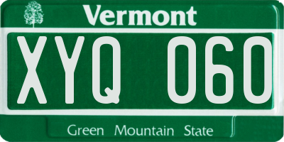 VT license plate XYQ060