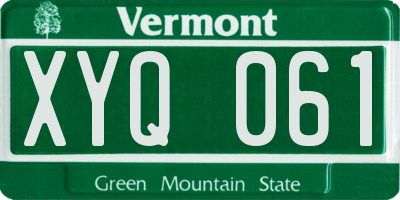 VT license plate XYQ061