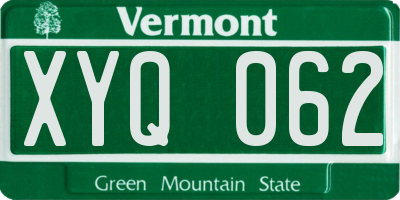 VT license plate XYQ062