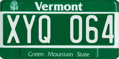 VT license plate XYQ064