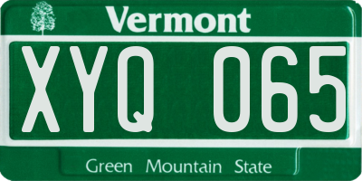 VT license plate XYQ065