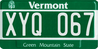 VT license plate XYQ067