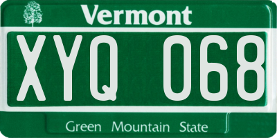 VT license plate XYQ068