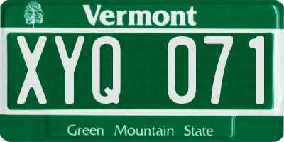VT license plate XYQ071