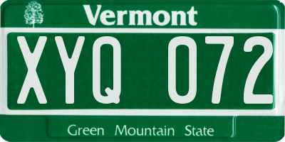 VT license plate XYQ072