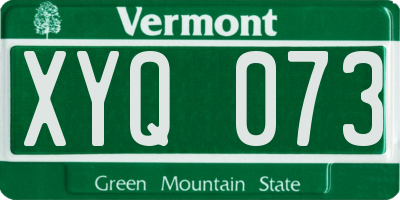 VT license plate XYQ073
