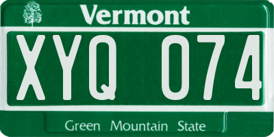 VT license plate XYQ074