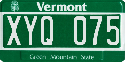 VT license plate XYQ075