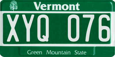 VT license plate XYQ076