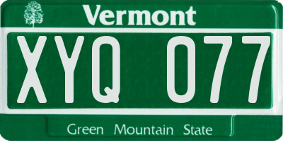 VT license plate XYQ077