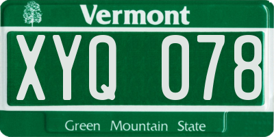 VT license plate XYQ078