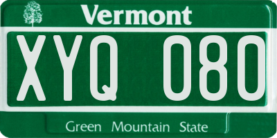 VT license plate XYQ080