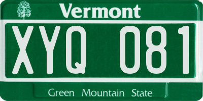 VT license plate XYQ081