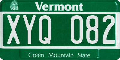 VT license plate XYQ082
