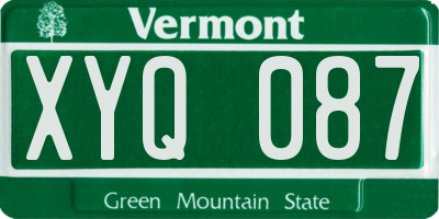 VT license plate XYQ087