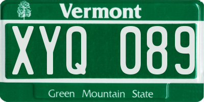 VT license plate XYQ089