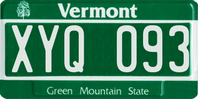 VT license plate XYQ093