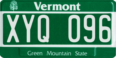 VT license plate XYQ096