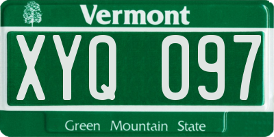 VT license plate XYQ097
