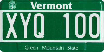 VT license plate XYQ100