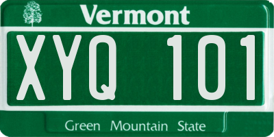 VT license plate XYQ101