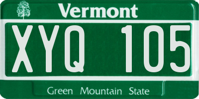 VT license plate XYQ105