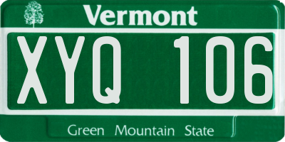 VT license plate XYQ106