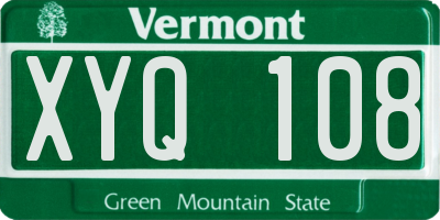 VT license plate XYQ108
