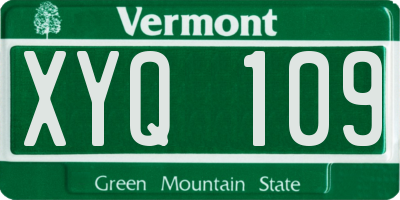 VT license plate XYQ109