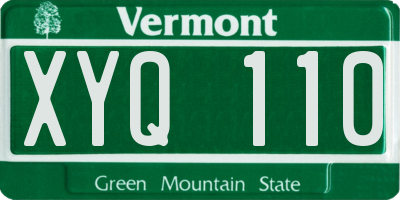 VT license plate XYQ110