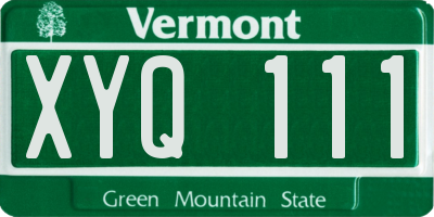 VT license plate XYQ111