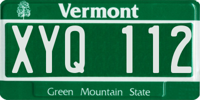 VT license plate XYQ112