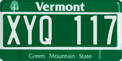 VT license plate XYQ117