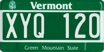 VT license plate XYQ120