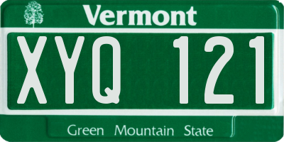 VT license plate XYQ121